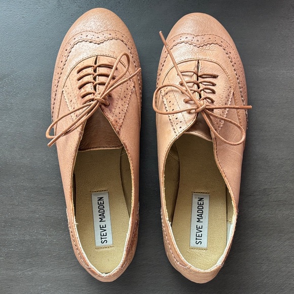 Steve Madden Tan Leather Oxfords NWOT - Picture 4 of 10
